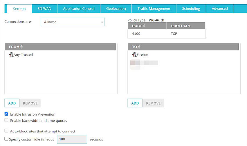 Screenshot of the From and To fields on the Settings tab.
